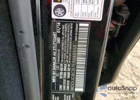 2014 Mercedes-Benz S 550 z USA, uszkodzony, nr VIN WDDUG8CB7EA048868